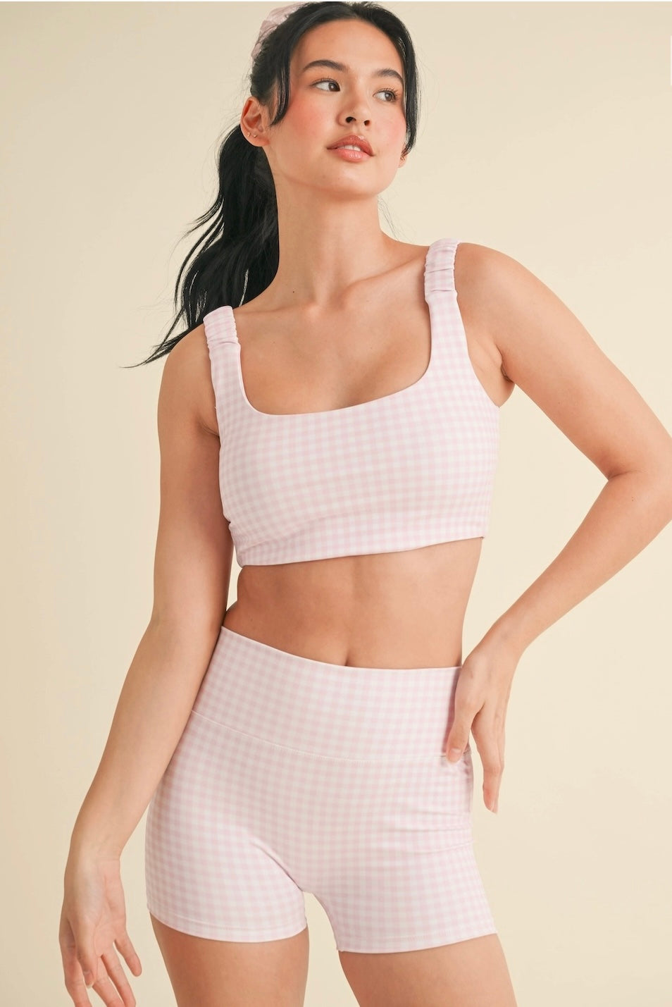 Pink gingham shorts