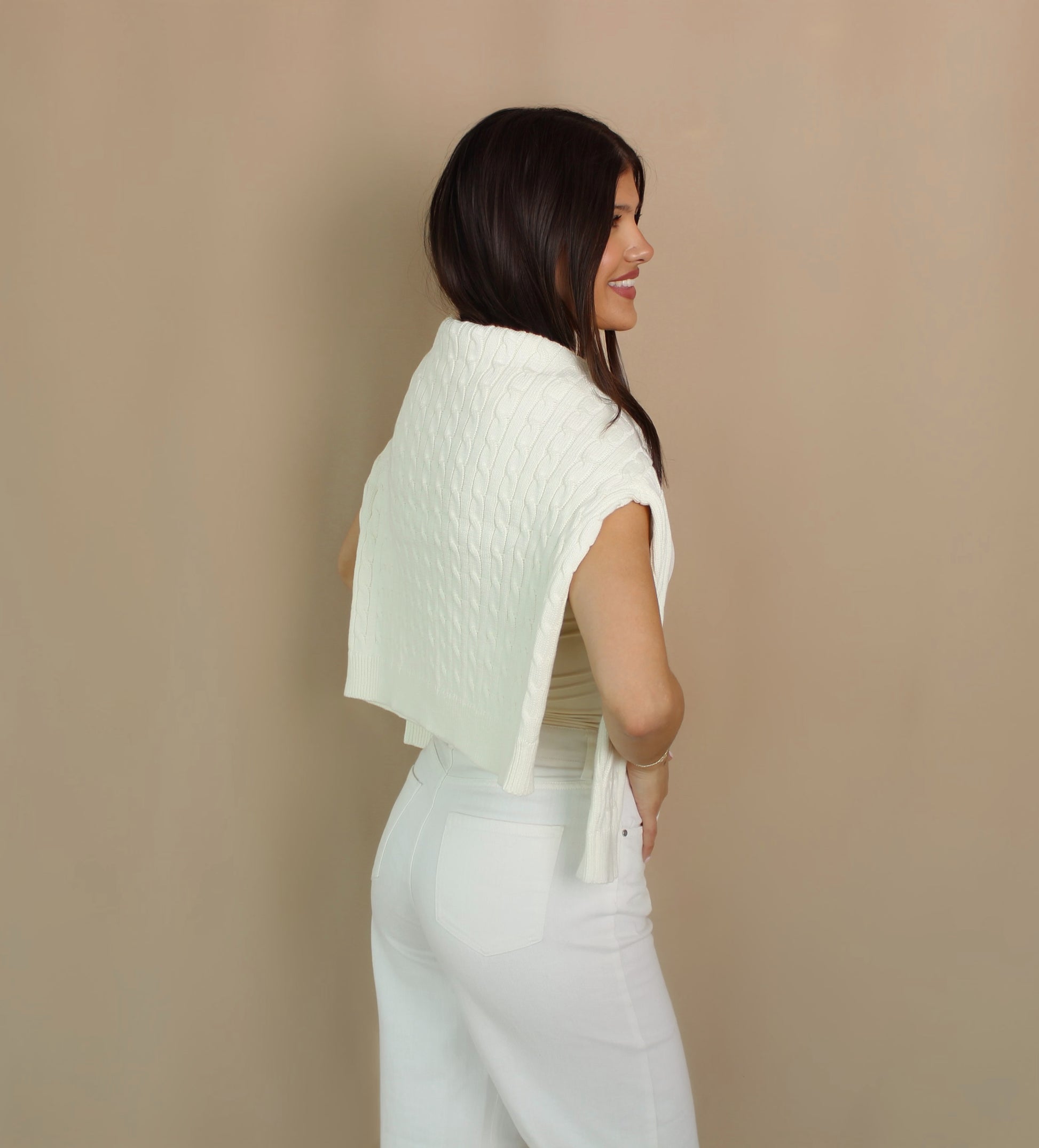 The Bella Cream Cable Knit Sweater