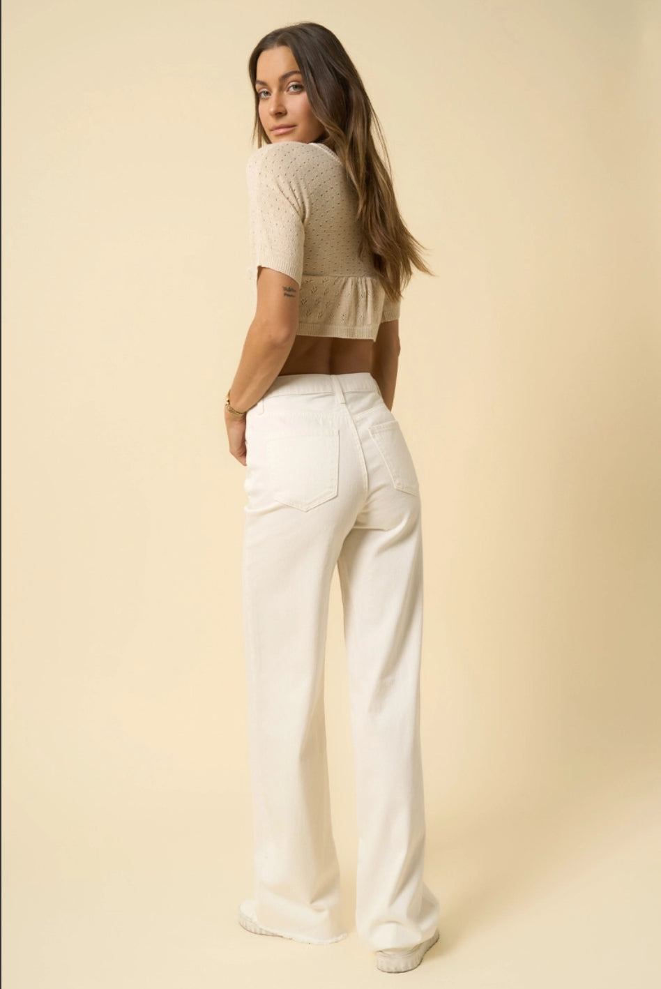 Off White Wide Leg Jean