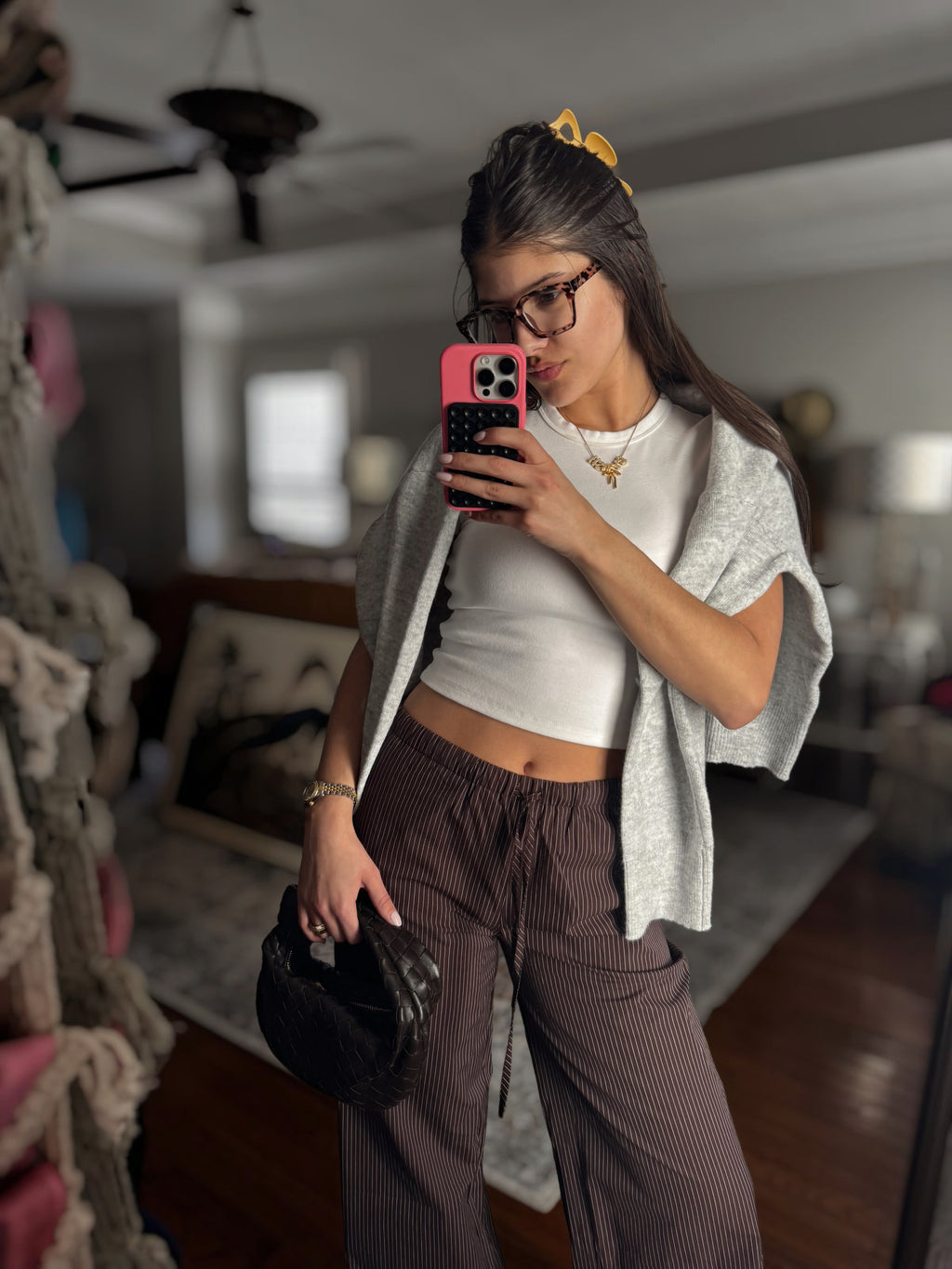 Elizabeth Brown Striped Pants