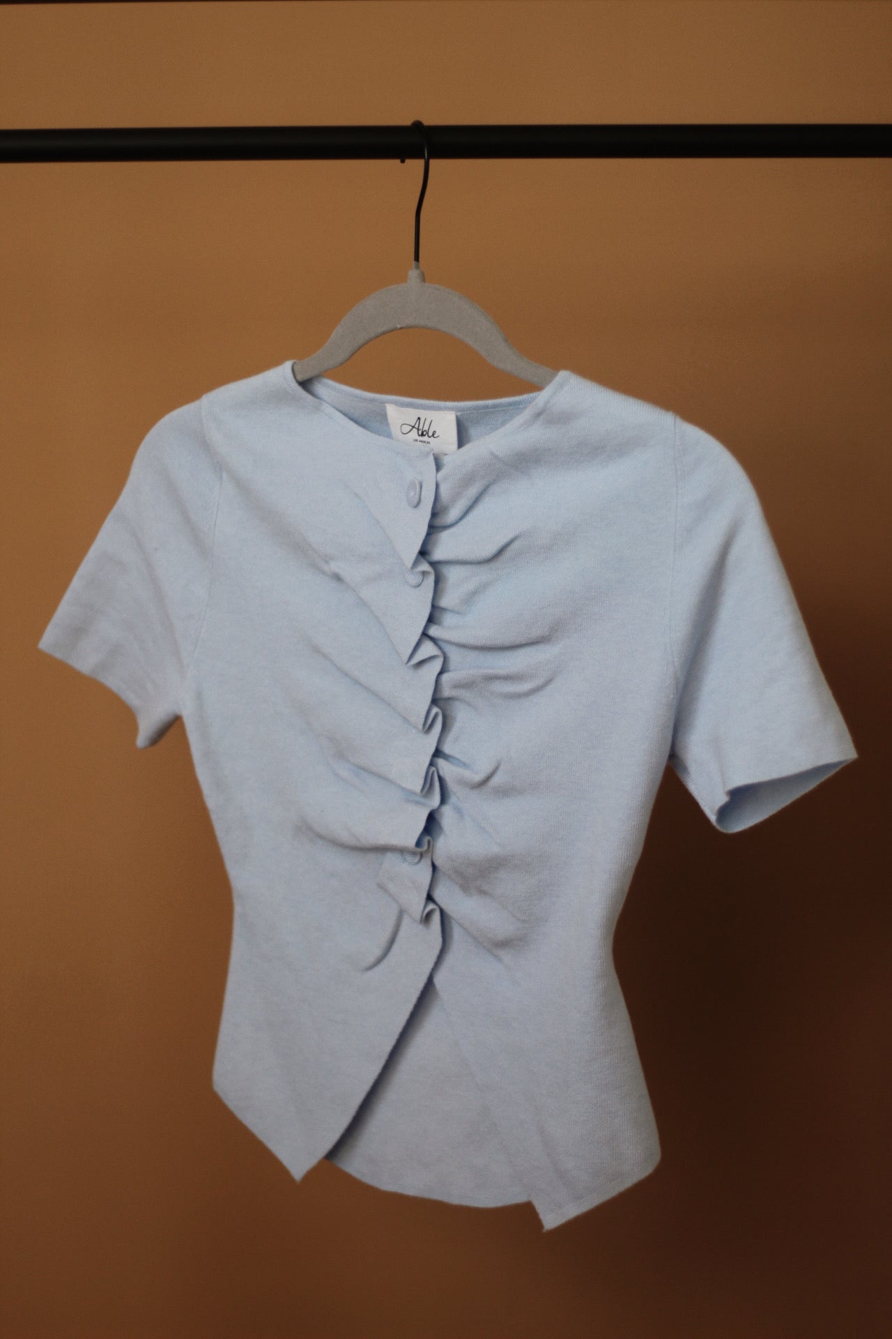 Seaside blue button up top