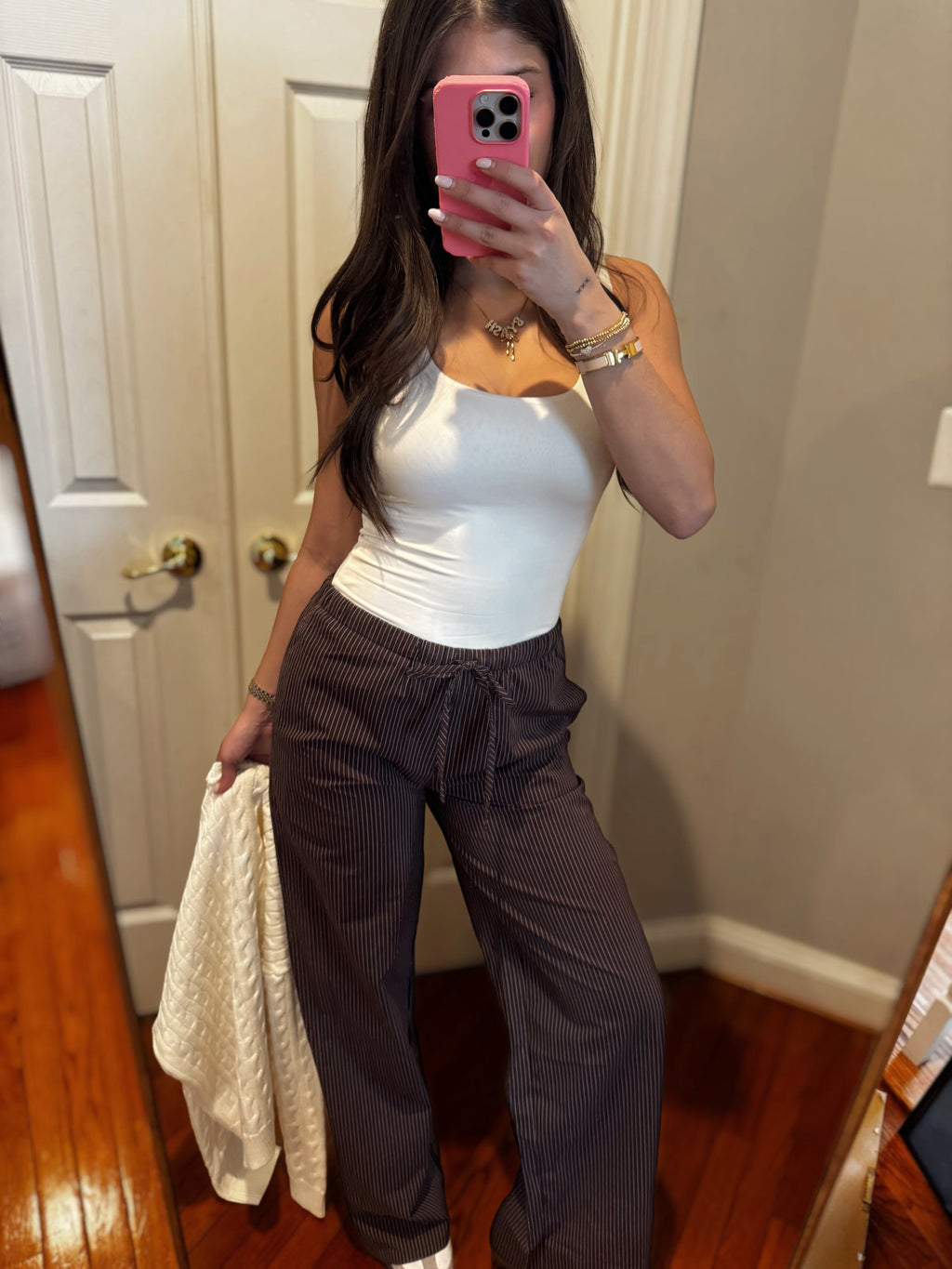 Elizabeth Brown Striped Pants