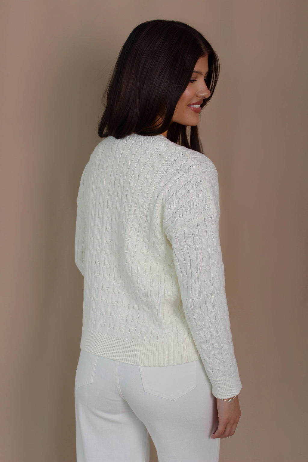 The Bella Cream Cable Knit Sweater