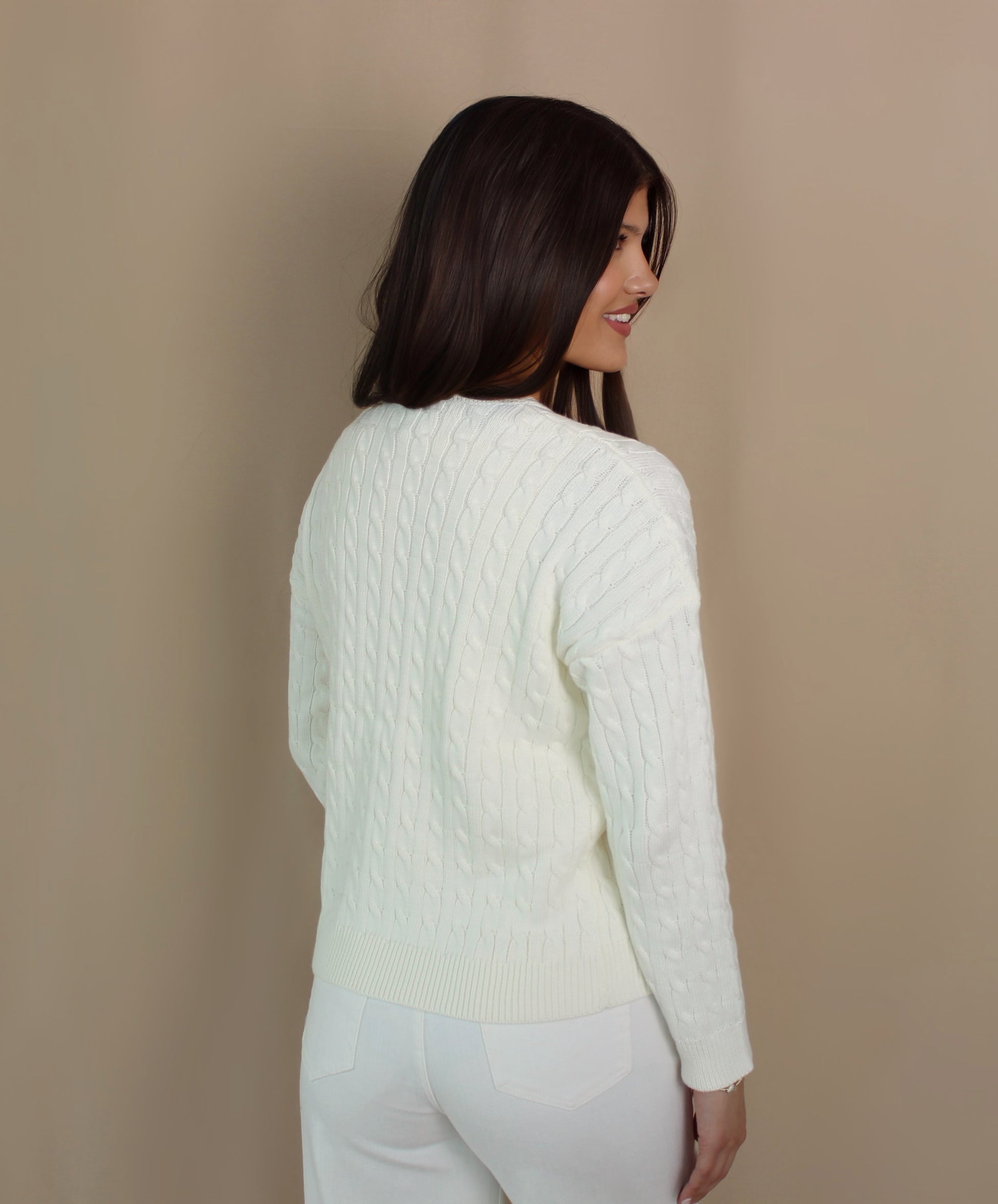 The Bella Cream Cable Knit Sweater